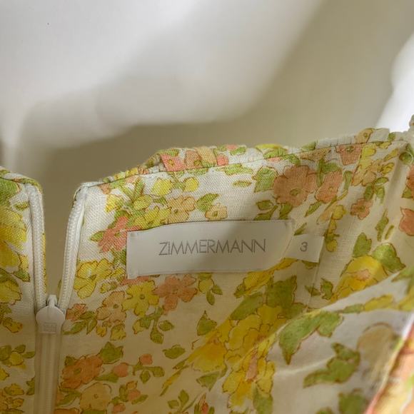 Zimmerman Goldie Ruffle Floral Midi Dress Women’s size 3 or US 8 - Picture 16 of 16